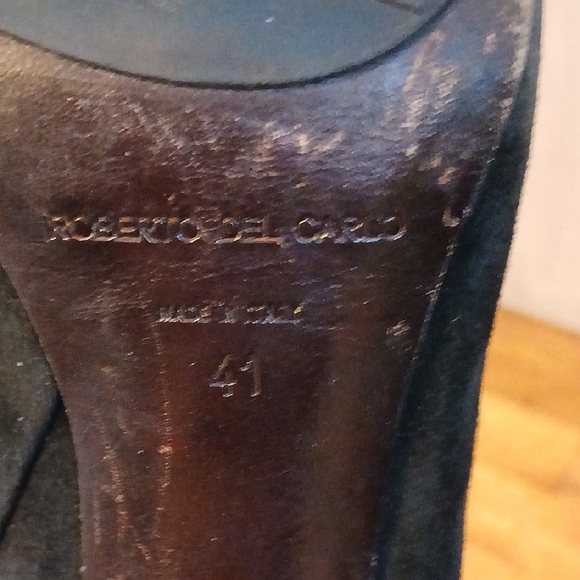 Roberto Del Carlo Dark Leather Footwear - Picture 3 of 5